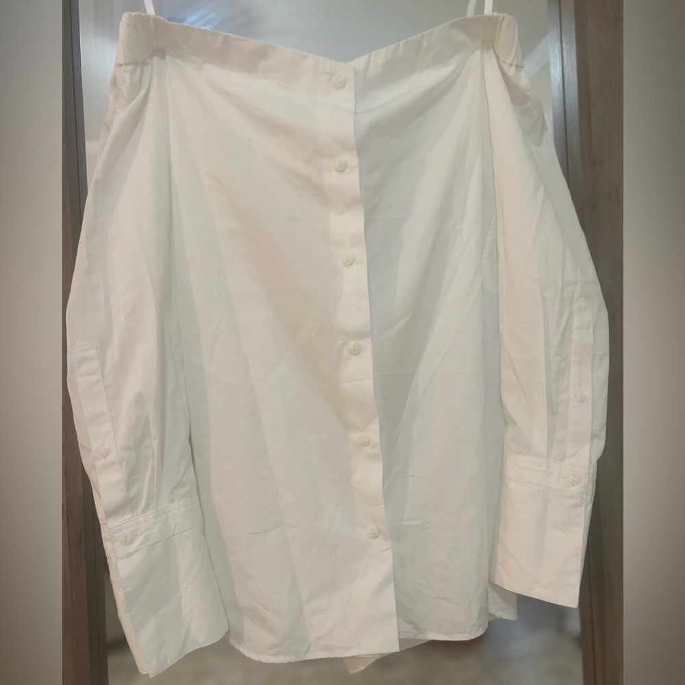 NWT Rag & Bone Crisp off Shoulder White Shirt botton down
